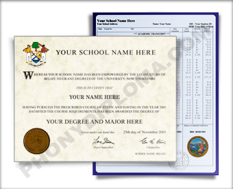 Fake Diploma and Transcripts from Belize University Belize D&T